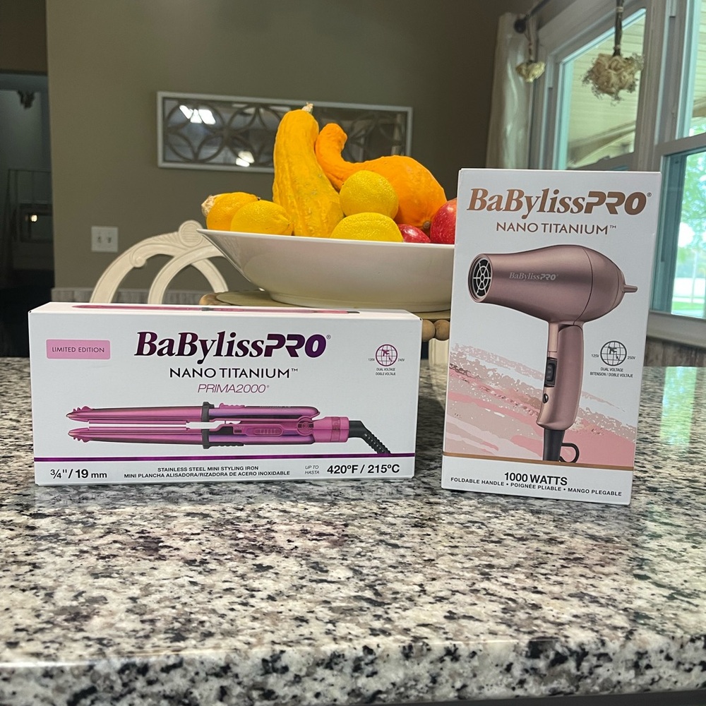 ❌BaBylissPRO Nano Titanium Hair Dryer and Straightener Set Mini LIMITED Edition❌ - Picture 2 of 11